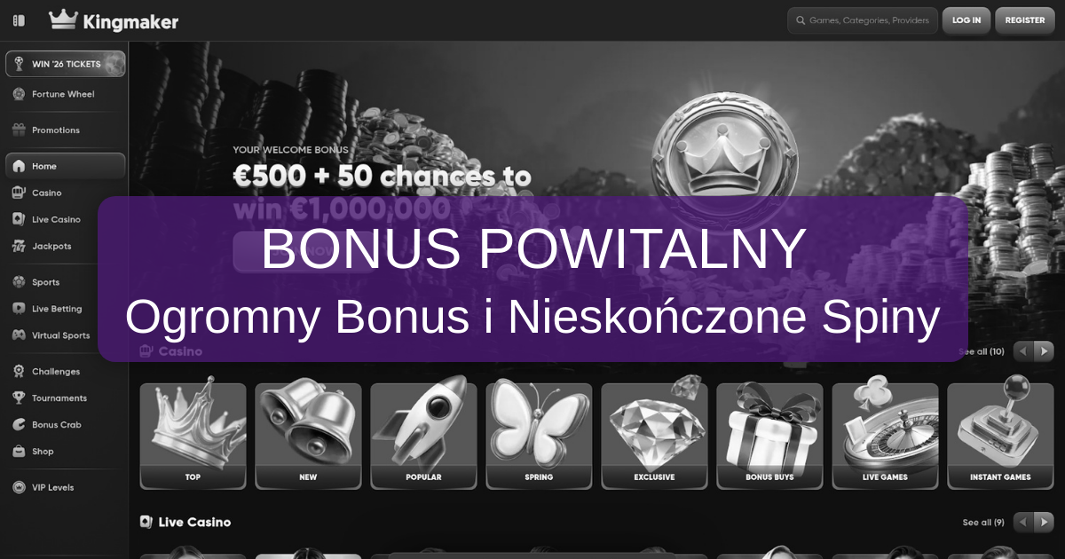 Kingmaker Casino - Oficjalne kasyno online dla Polski