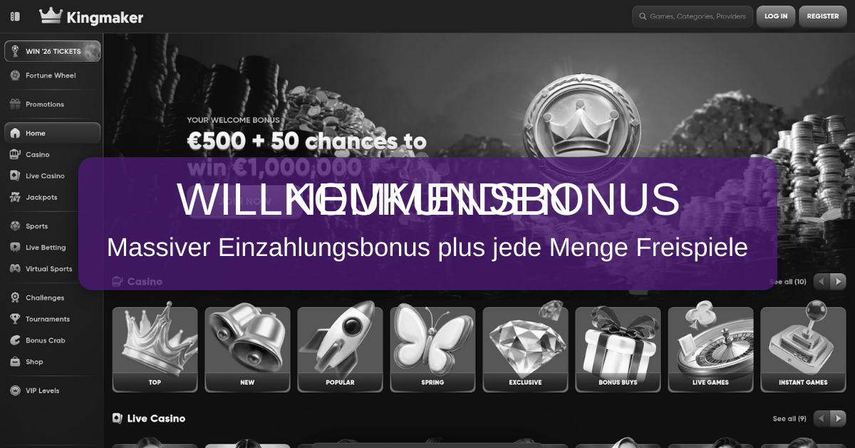 Kingmaker Casino - Offizielles Online Casino für Österreich